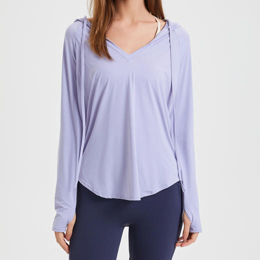 防紫外线跑步透气凉感瑜伽服罩衫连帽运动防晒速干健身服上衣女夏FX 000 F2274 商品图4