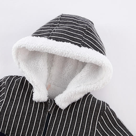 英氏-童衣类（秋）D0英针短帽外套 深花灰80CM 商品图1