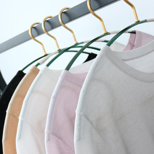 TG-TG03S255夏季轻薄桑蚕丝圆领打底衫女 针织真丝莱赛尔纯色短袖上衣 商品图1