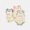 【清仓捡漏两件39.9】婴儿背心夏季薄款护肚内衣，舒适透气，轻松穿搭更方便，水洗不易褪色环保染色透气可爱，时尚卡通贴设计活泼可爱，宝宝三角包屁哈衣新生儿莫代尔连体衣服 商品缩略图1