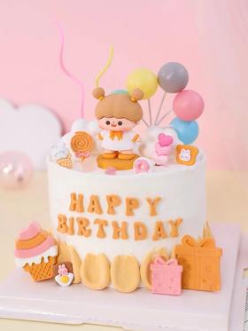 【白色裙安娜】叮当CAKE爆款生日蛋糕-鲜果奶油蛋糕