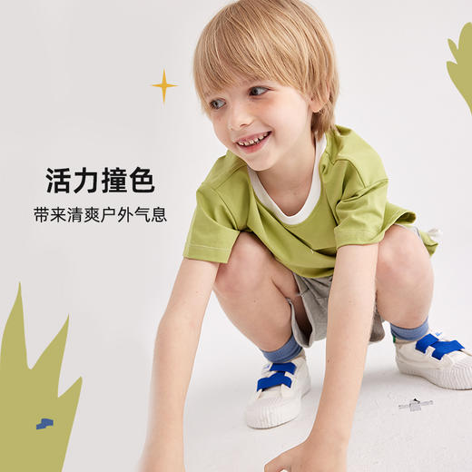 【软糯精梳棉】简约字母撞色短袖PXT2301 商品图2