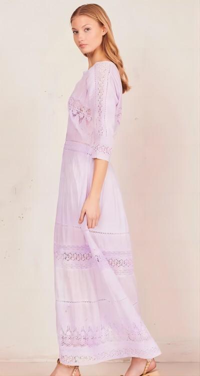 LOVESHACKFANCY - BETH DRESS - VIOLET SPLASH HAND DYE VTSHD - 连身裙 - 紫色 商品图2
