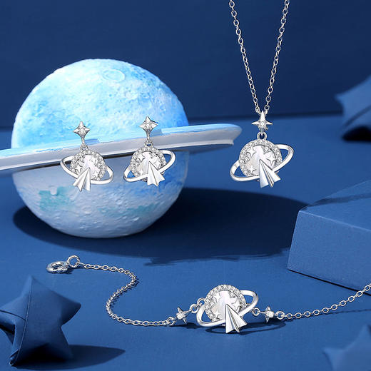 【造梦纸飞机】S925银星球耳饰【JHY-E000080B】 商品图3