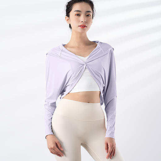 跃牌【禅语梵心系列】外穿凉感薄款连帽防晒瑜伽服长袖运动外套F2275（不带胸垫） 商品图8