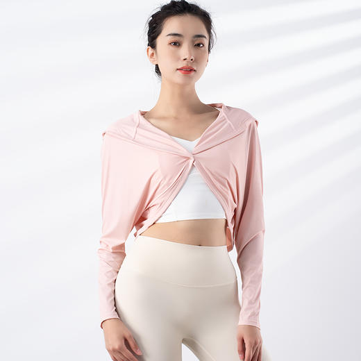 跃牌【禅语梵心系列】外穿凉感薄款连帽防晒瑜伽服长袖运动外套F2275（不带胸垫） 商品图3