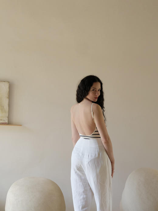 Vintage Blue Stripe Bodysuit 商品图7