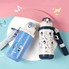 膳魔师儿童保温杯双盖学生便携吸管杯直饮杯316L水杯600ml /SMS-TCKD-600S-BL