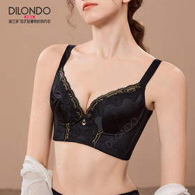 迪兰多调整内衣女大胸薄杯聚拢防下垂软钢圈六排扣侧收定型固脂文胸2118159