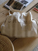 Khaki Stripe Canvas Tote Bag 商品缩略图0