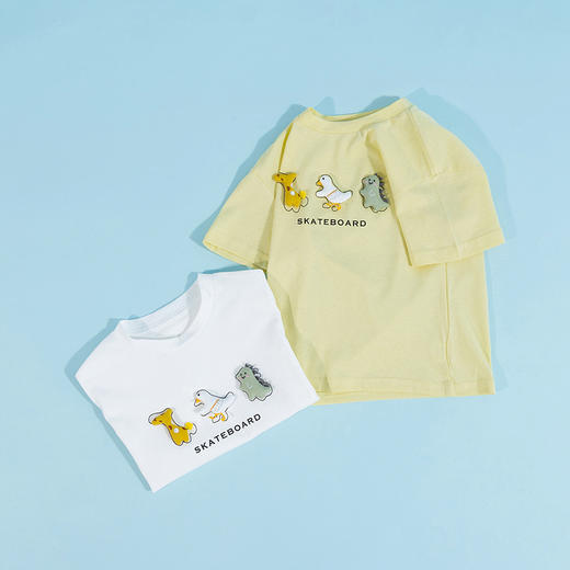 贝贝怡童装男童清爽凉感T恤夏季新款卡通印花短袖男宝宝休闲上衣 商品图2