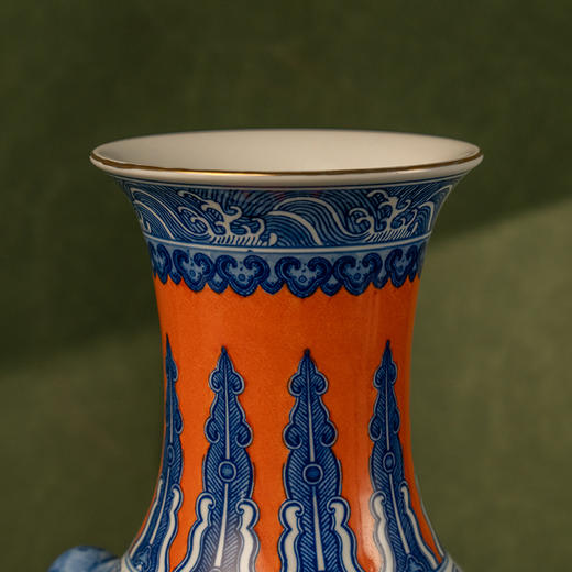 清 青花缠枝莲纹象耳赏瓶 商品图1