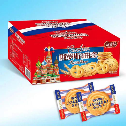 俄麦诺 俄罗斯风味曲奇饼干 1028g/箱 商品图3
