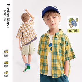 美式潮酷轻薄格纹短袖衬衫PXCS2315