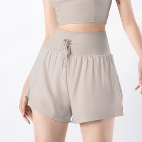 跃牌【禅语梵心系列】夏薄防走光高腰收腹宽松休闲速干瑜伽短裤F2212