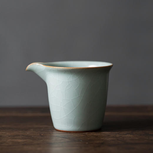 【丰子汝窑】【天青正握茶海】10x7.7cm 180ml 茶杯手工开片公道杯分茶器陶瓷汝瓷功夫茶具 商品图0