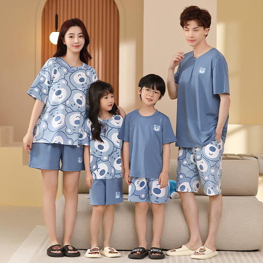 亲子款家居服套装  百分百棉，柔软亲肤，吸湿透气不闷热；经典 商品图4