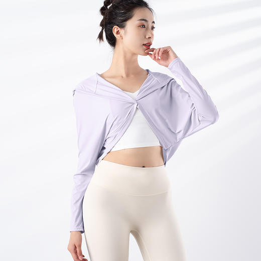 跃牌【禅语梵心系列】外穿凉感薄款连帽防晒瑜伽服长袖运动外套F2275（不带胸垫） 商品图7