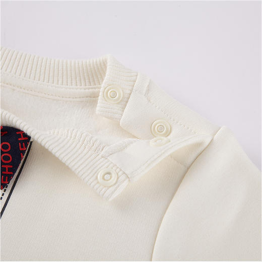 英氏-童衣类（冬）D0新针圆领长套衣 米白100CM 商品图3