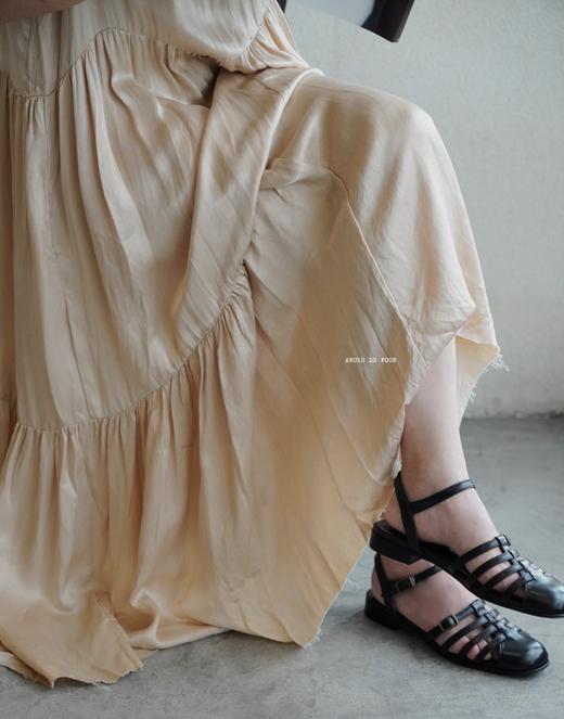 elsa esturgie 卡其色铜氨纤维丝质无袖连衣裙 商品图0