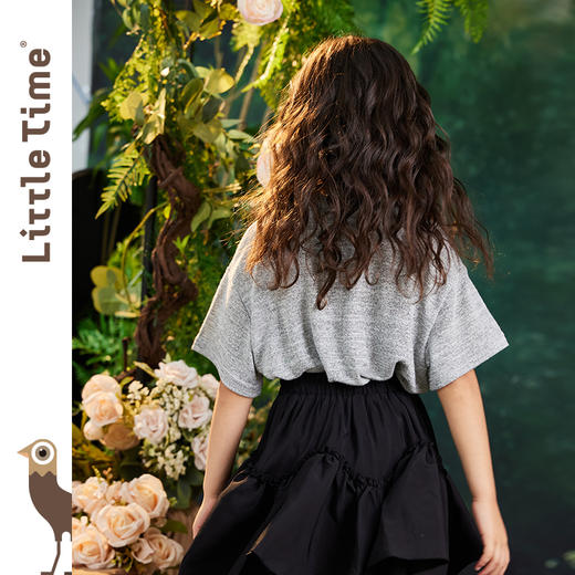 littletime女童t恤潮字母印花2023夏季洋气韩版儿童纯棉宽松短袖 商品图3
