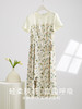 【专属特价】熙世界假两件碎花连衣裙女2025夏季新款短袖圆领不规则荷叶边裙子 商品缩略图3