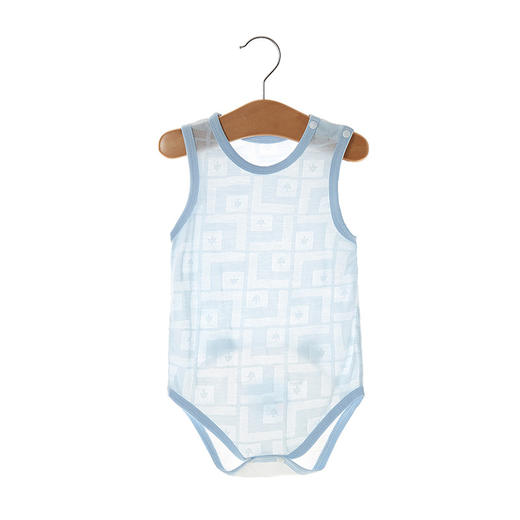 【清仓捡漏39.9两件】婴儿包屁衣夏季薄款宝宝无袖背心，包边领口耐磨舒适，纽扣设计方便给宝宝穿脱，无骨缝合不磨宝宝皮肤，按扣设计方便穿脱，三角爬新生儿夏装透气连体竹纤维 商品图1