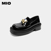 MIO米奥春秋圆头字母钻饰老钱风单鞋复古一脚蹬乐福鞋英伦风女鞋M234527334 商品缩略图4