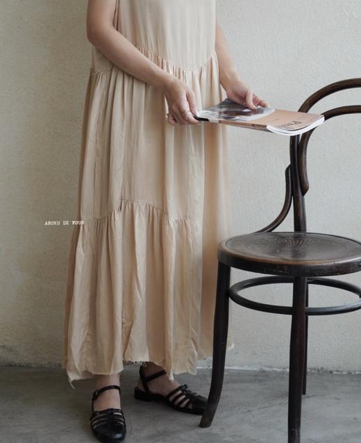 elsa esturgie 卡其色铜氨纤维丝质无袖连衣裙 商品图7