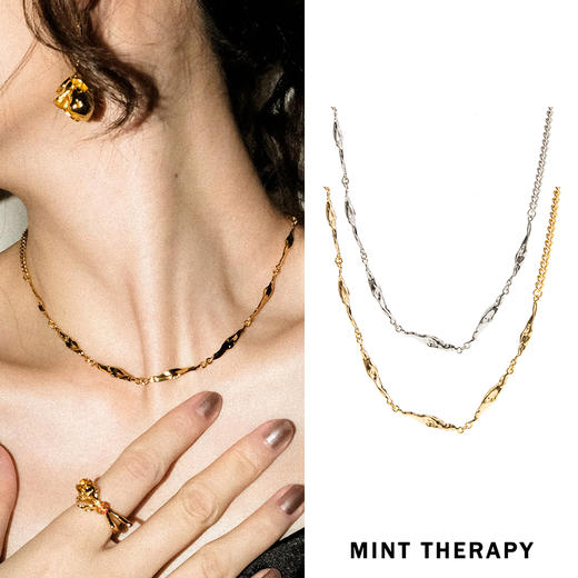 MINT THERAPY 液态蔷薇叶片肌理项链 商品图1