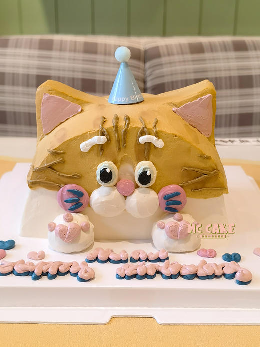 手绘立体猫咪\橘猫蛋糕 商品图0