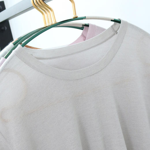 TG-TG03S255夏季轻薄桑蚕丝圆领打底衫女 针织真丝莱赛尔纯色短袖上衣 商品图2