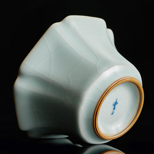 【丰子汝窑】【天青棱瓣杯】8.3x4.8cm 80ml 茶杯纯手工开片主人杯陶瓷汝瓷单杯子个人品茗杯功夫茶具 商品图6