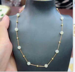 和田玉项链-满天星圆珠 商品图0