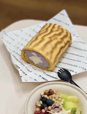 虎皮芋泥奶冻卷