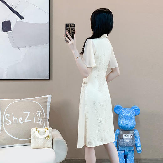 【旗开得胜】奢姿2025夏季旗袍连衣裙胖妹妹时尚裙子9932890925 商品图3