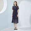 NF8Q6斯尔丽瑟俪2023夏季新款蕾丝印花高腰节设计配色领子连衣裙 商品缩略图3