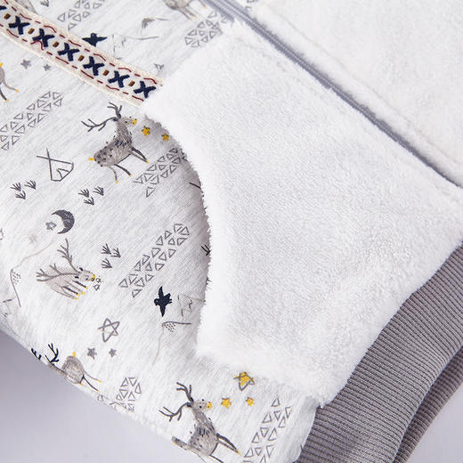 英氏-童衣类（冬）D0英针短帽外套 英氏白 100CM 商品图4