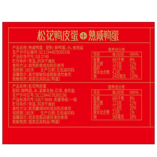 旭日双拼鸭蛋礼盒18枚1.17千克 商品图2