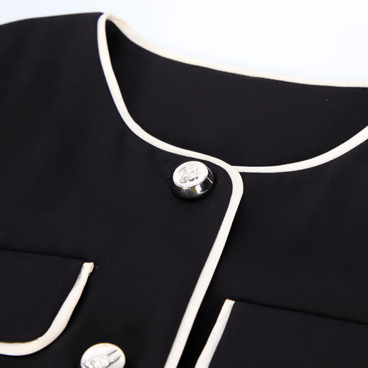 NF8F1斯尔丽瑟俪2023新款装饰镶边OL职业气质款披肩式袖子设计连衣裙 商品图4