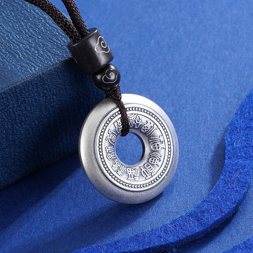 子佩集S999银【百福平安扣】套链项链【TBN148S】仿古2306 商品图1