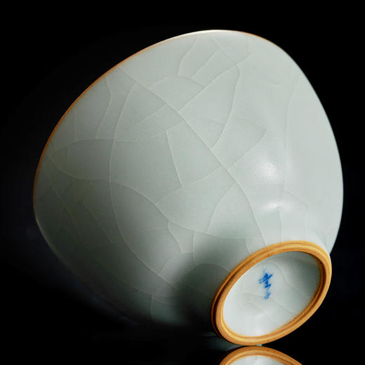 【丰子汝窑】【天青丹心杯2入】茶杯手工开片主人杯陶瓷汝瓷单杯子个人品茗杯功夫茶具 商品图9