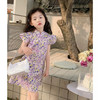 【童装儿童旗袍2023夏季新款】女童中国风纯棉印花飞袖连衣裙，舒适透气不变形起球，时尚复古好穿搭，复古经典小清新风-SH 商品缩略图1