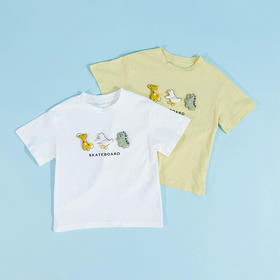 贝贝怡童装男童清爽凉感T恤夏季新款卡通印花短袖男宝宝休闲上衣