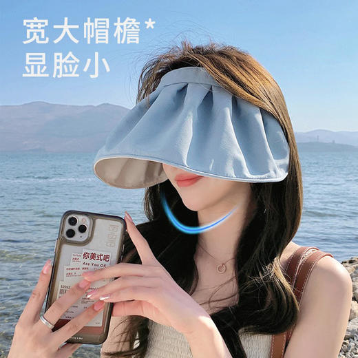 买1送1 | 夏季防紫外线UPF50+【全脸防晒】贝壳防晒帽 ，收纳灵活 ，方便携带 ，大帽檐！拒绝晒黑 商品图3