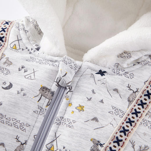 英氏-童衣类（冬）D0英针短帽外套 英氏白 100CM 商品图2