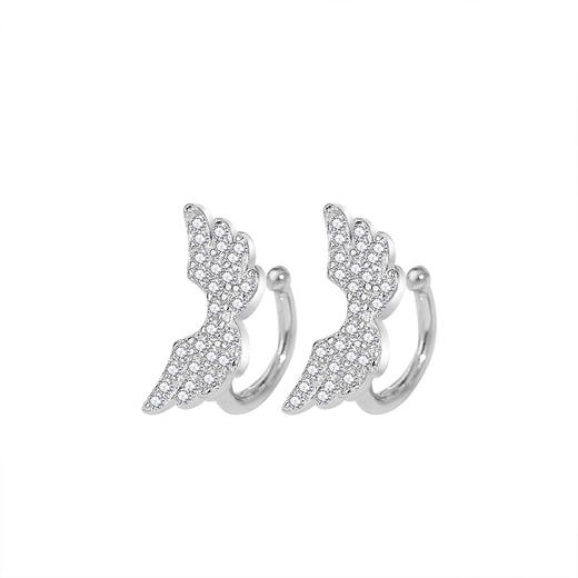 【天使翅膀】S925银交叉线条耳夹【JHY-E000561B】 商品图4