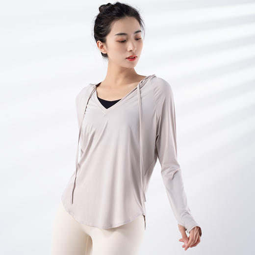 跃牌【禅语梵心系列】新品连帽防晒防紫外线速干跑步透气凉感瑜伽服罩衫F2274（不带胸垫） 商品图9