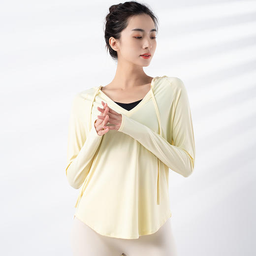 跃牌【禅语梵心系列】新品连帽防晒防紫外线速干跑步透气凉感瑜伽服罩衫F2274（不带胸垫） 商品图3