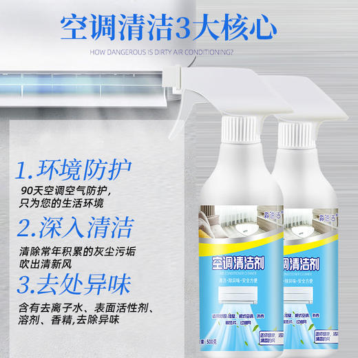 【 拍2送1】空调清洗剂500克家用挂壁室外机汽车免拆洗空调泡沫清洁剂 商品图3